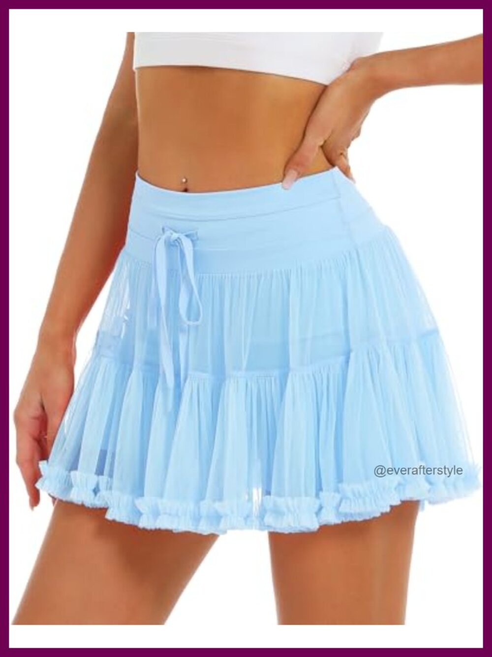 Tiered Ruffle Tennis Skort with Built in Shorts High Waist Athletic Skirt
